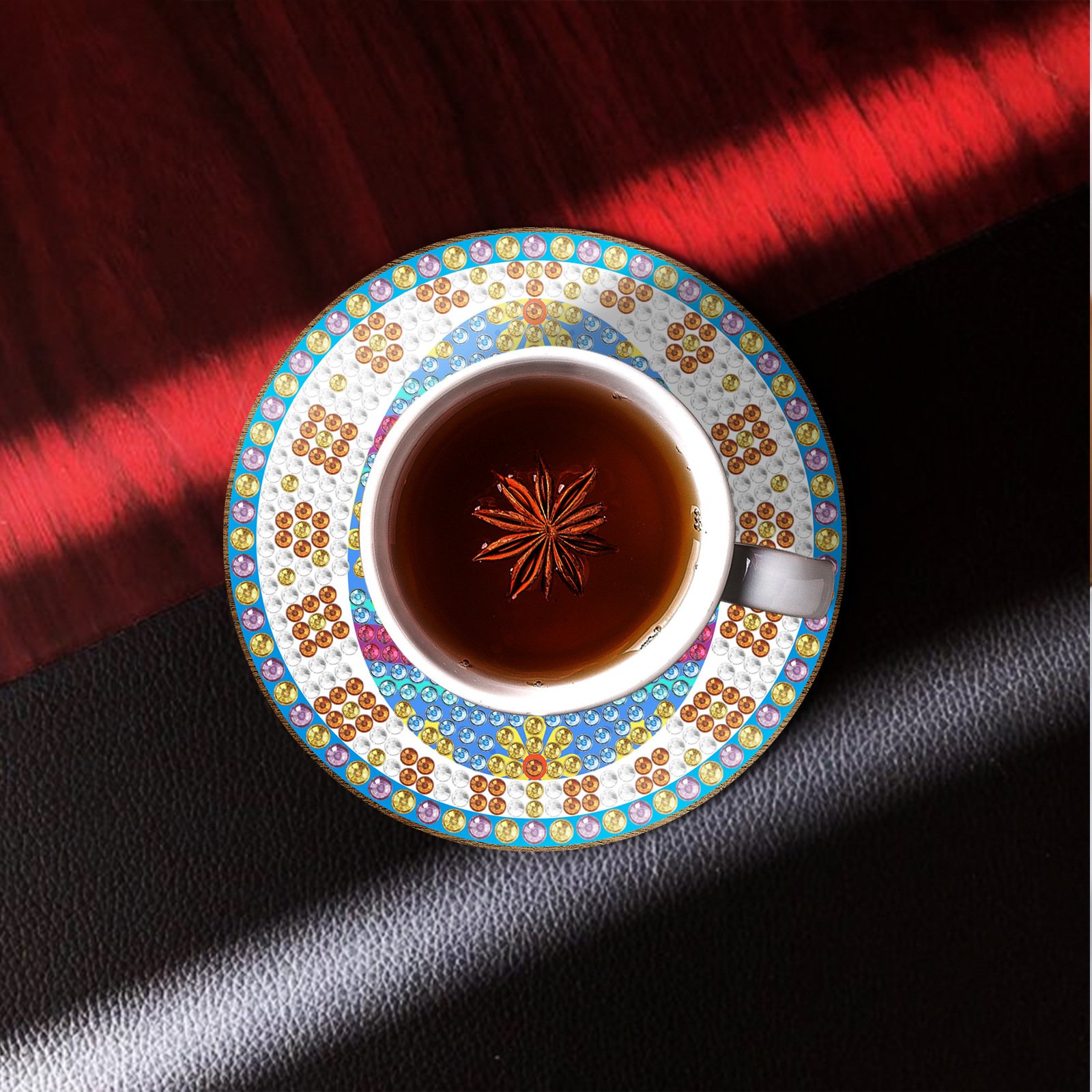 Wholesale 5d diamond painting coasters with holder Full Diamond Diy Diamond Embroidery Decorative mandala coaster