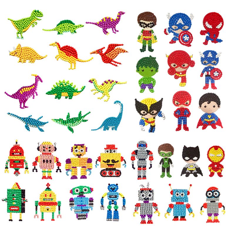 New Diamond Painting Children Random Stickers 5d Diy Creative Diamond Stickers Refrigerator Decorative Paintings