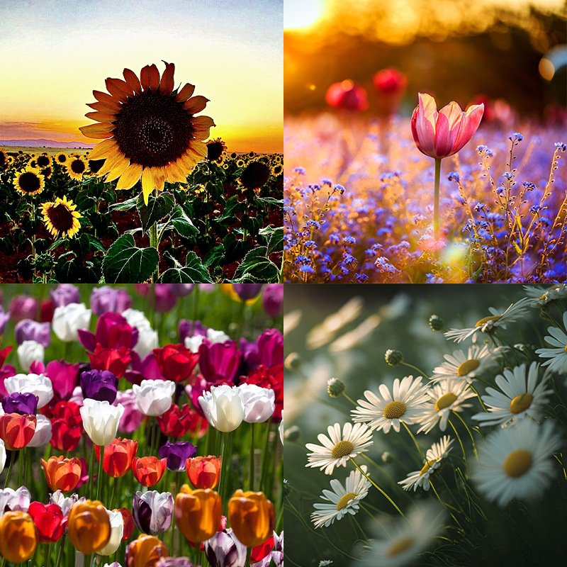 Custom 30x30cm Diamond Painting Full Drill Tulip Flower Home Decoration Painting