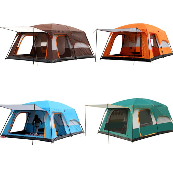 Quality 5-8 Persons Large Space Family Camping Double Layers Big Tent waterproof house outdoor camp tents for outside events