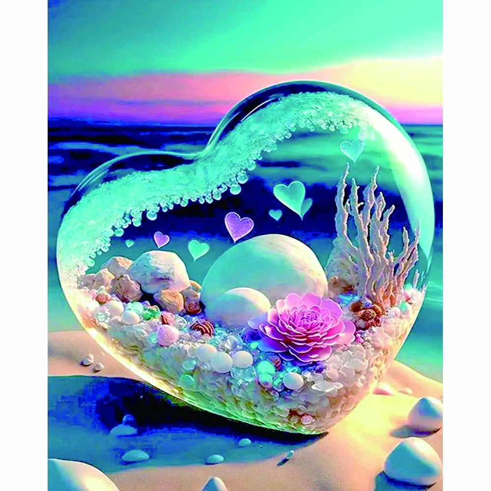 Best china low price diamond full open hot Beautiful Beach Love photo painting 5d diamond painting