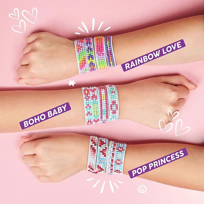 DIY Teens Children Jewelry Gem Accessories Handmade Diamond Cross Embroidery Bracelet Diamond Cartoon Mosaic Bracelet