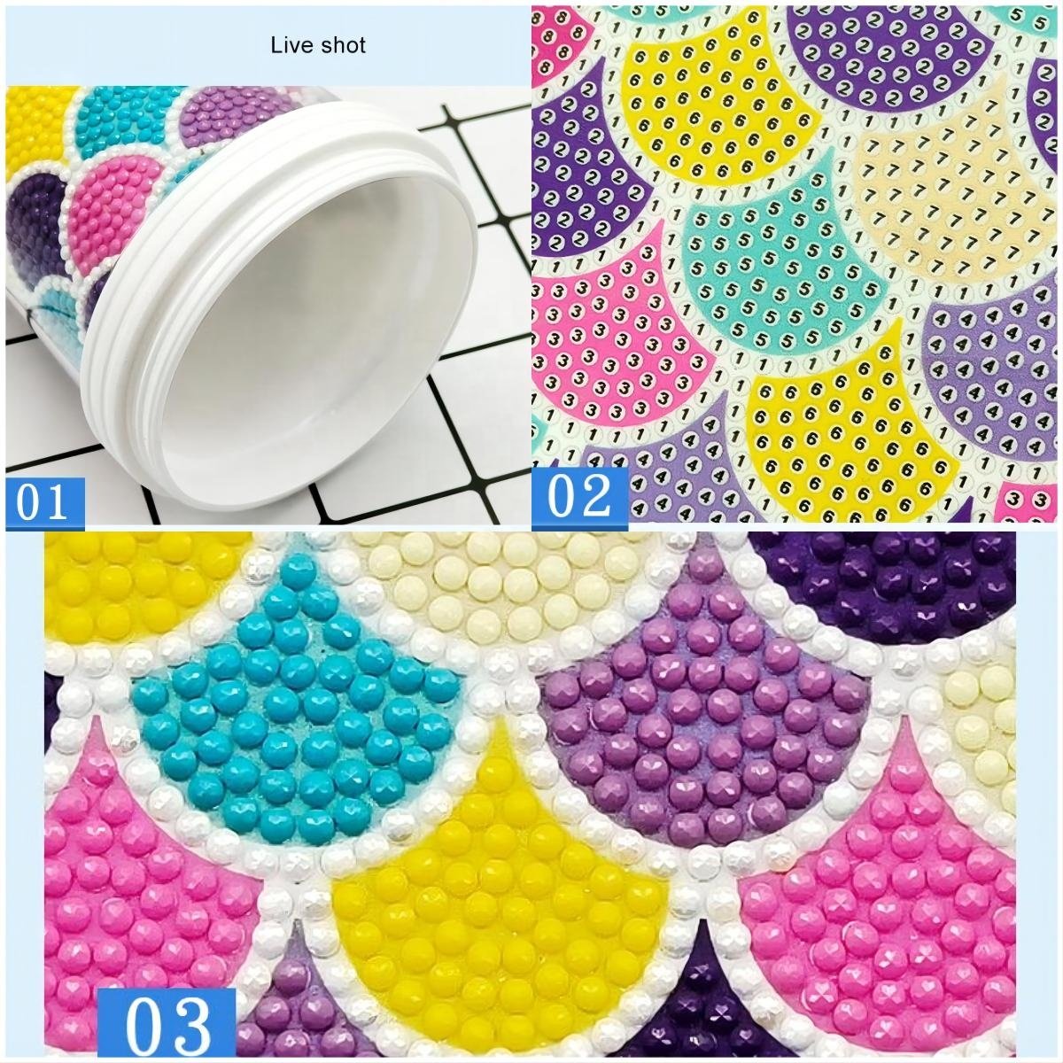 LS 5D DIY creative diamond painting cup kit full drill diamond sticker water cup Animal owl water bottle dot painting