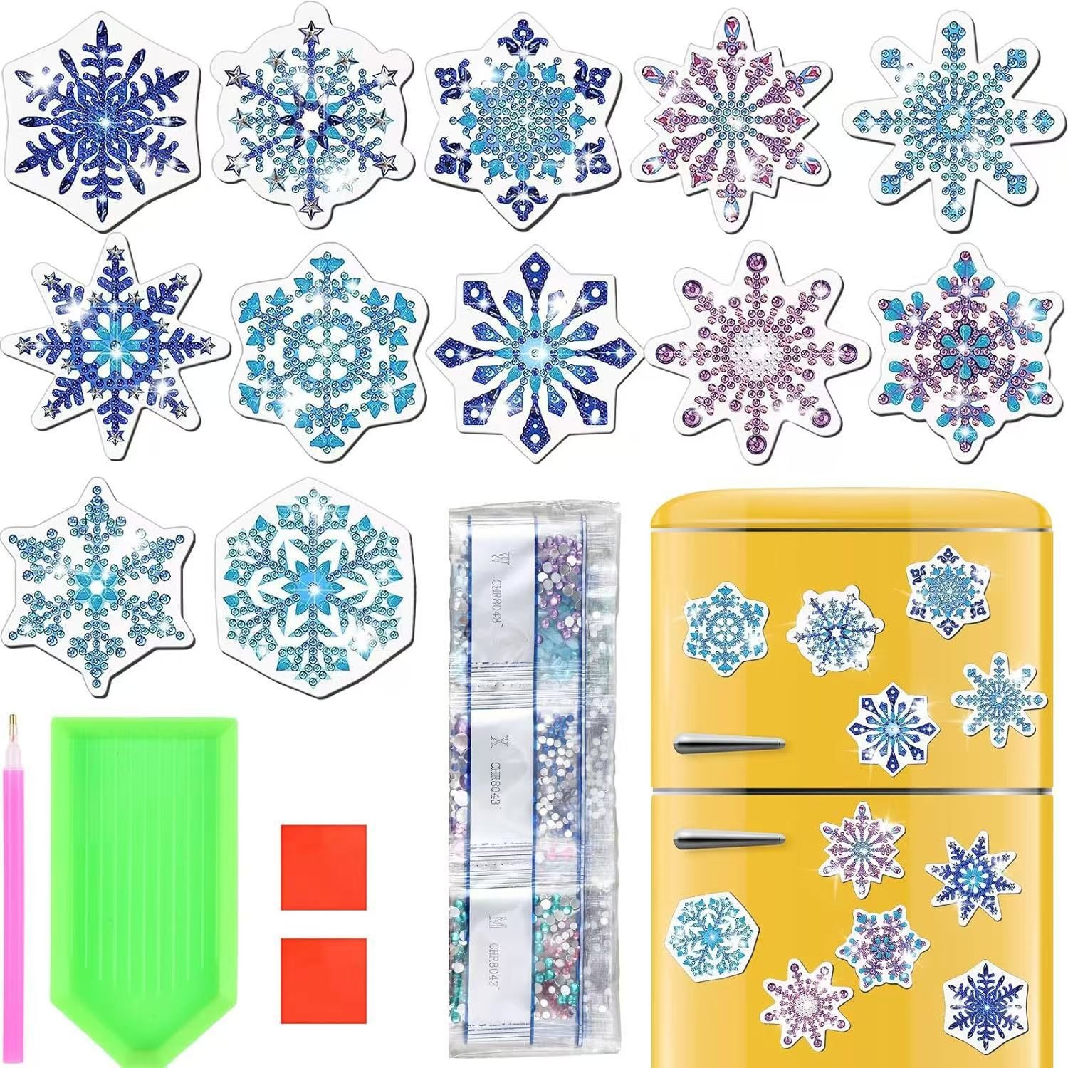 R-RCT DlY Diamond Mosaic Refrigerator Magnet lcebox Stick Soft Magnetic Sticker Diamond Painting Fridge Magnetic