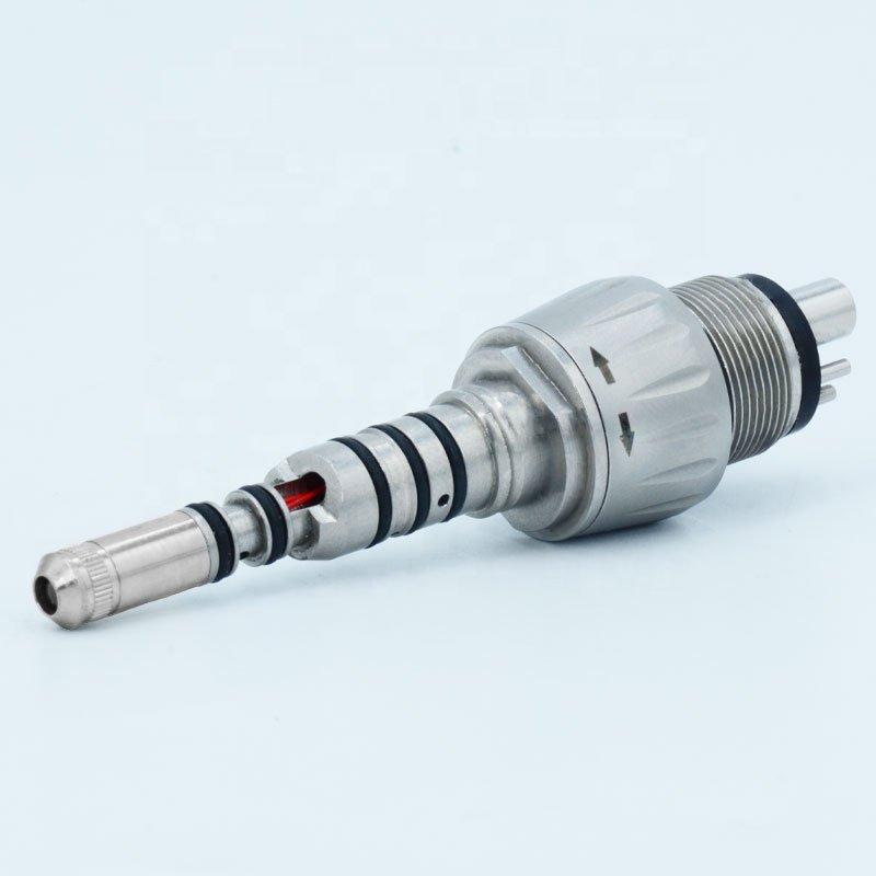 Dental fiber optic quick coupling connector for high speed handpiece dental equipment