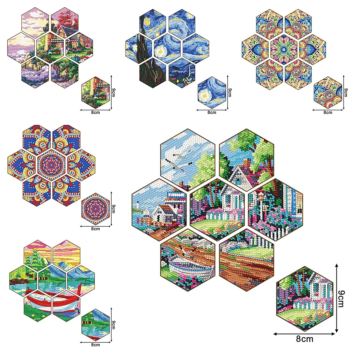 Custom Art Coasters DIY Diamond Kits landscape pattern coaster Diamond Painting tea cup pad coaster