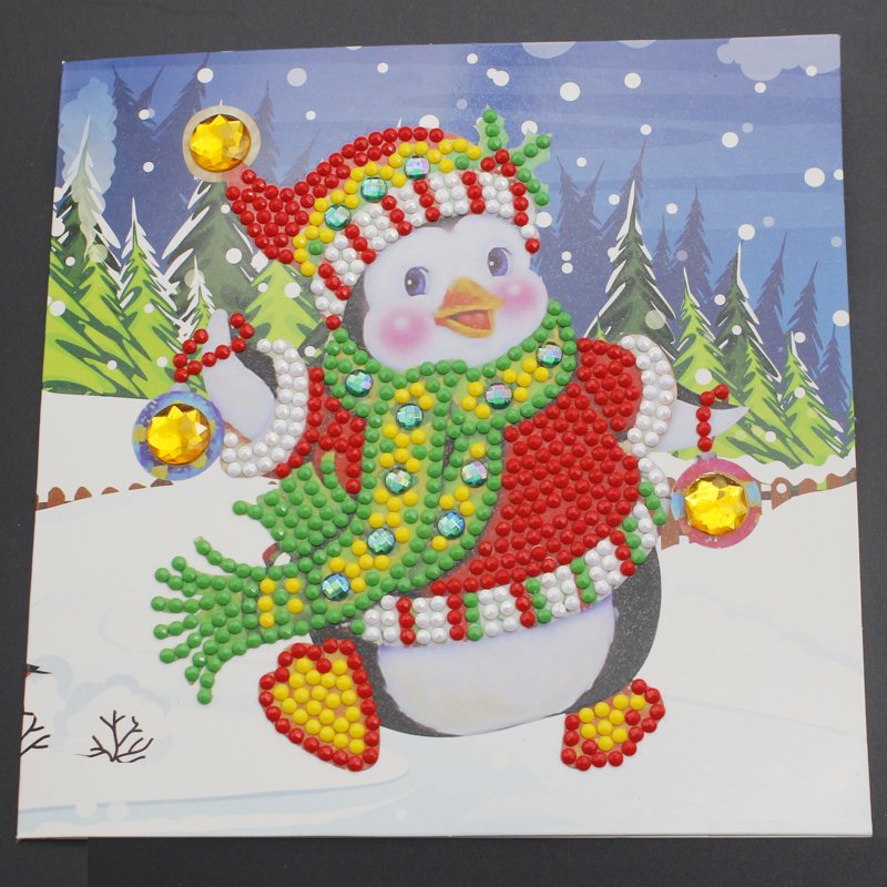 Factory Direct Sale 8 Pieces DIY Diamond Painting Christmas Card 5d Diamond Painting Greeting Card Christmas Gift