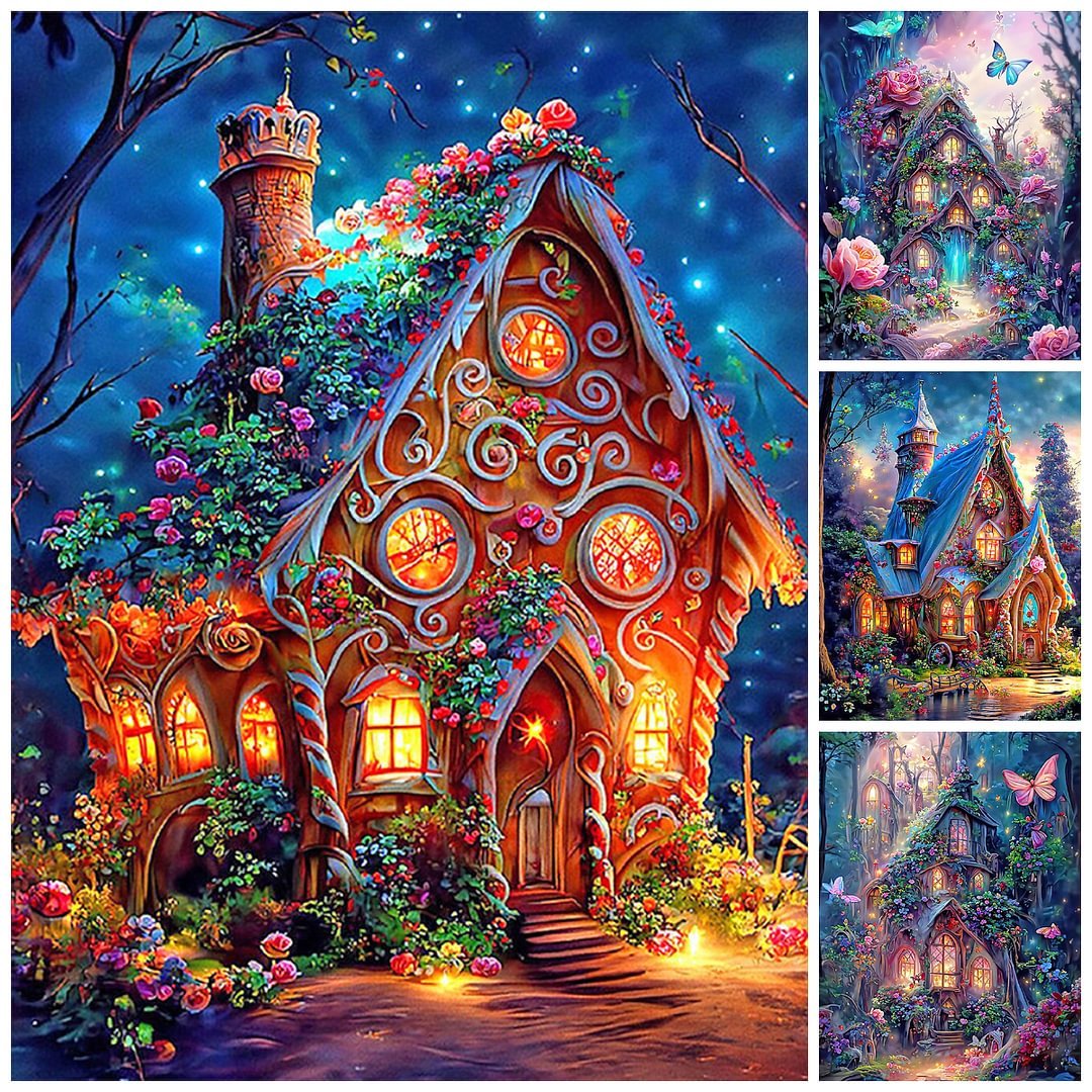 30*40cm DIY Diamond Painting Beautiful Christmas Snow House Landscapes Full Drill Kit Most Popular for Home Decoration