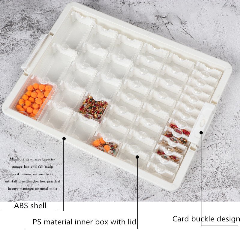 50 Grids Storage Box Divided Transparent Acrylic Home Large Capacity Jewelry Nail Art Diamond Painting Beads Box Tool
