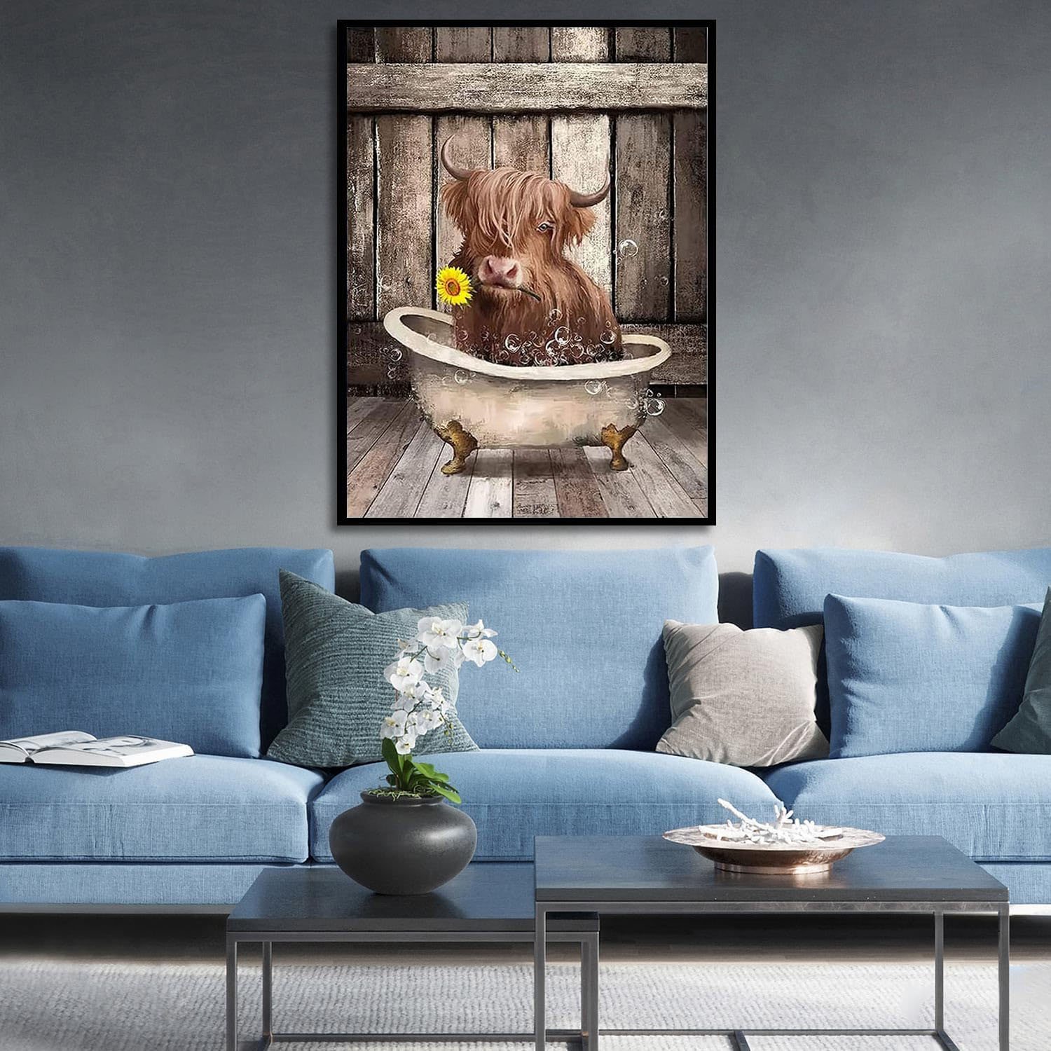 Animal yak diamond painting DIY fashion bathtub cow new 5D home decoration diamond painting wholesale paintings and wall arts
