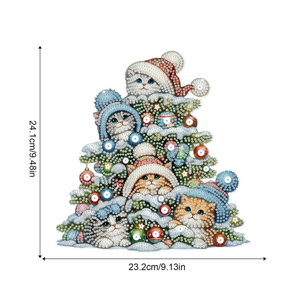Custom DIY Christmas Cat Special Shaped Diamond Painting Hanging Ornament 5D Acrylic Irregular Diamond Painting Pendant