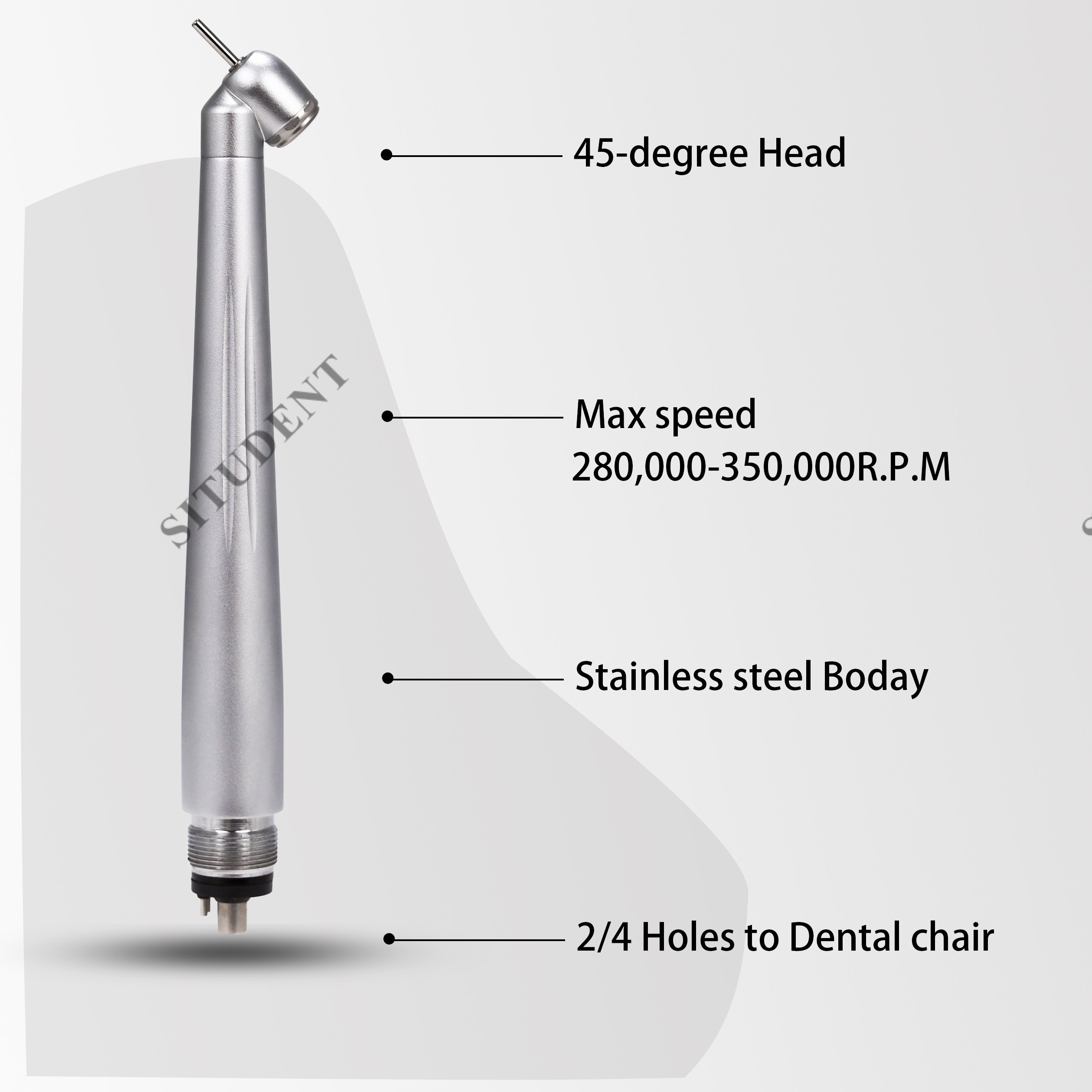 X450 Air Turbin Dental Handpiece High Speed Miniature Head With 45 Degree Angle Head Surgical Dental Equipment