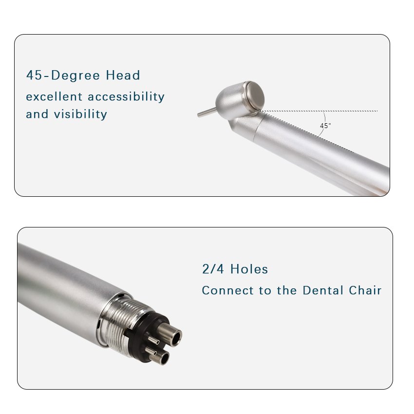 X450 Air Turbin Dental Handpiece High Speed Miniature Head With 45 Degree Angle Head Surgical Dental Equipment
