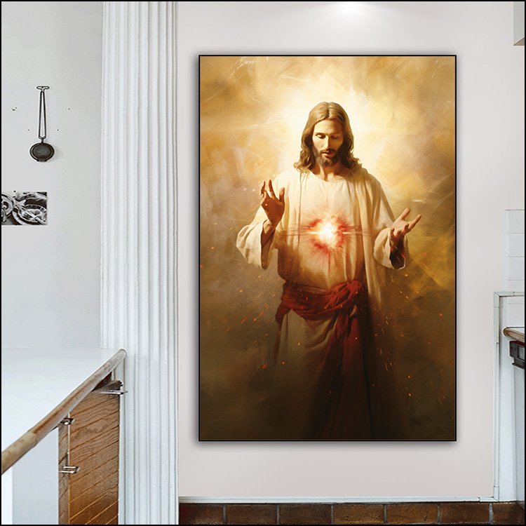 Jesus Figure Portrait Paintings on Canvas Arts murals Modern Religion Arts Crystal LED diamond paintings