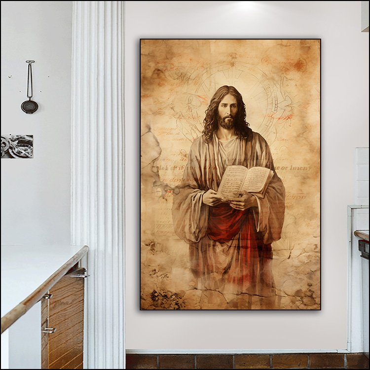 Jesus Figure Portrait Paintings on Canvas Arts murals Modern Religion Arts Crystal LED diamond paintings