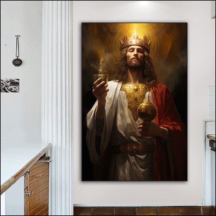 Jesus Figure Portrait Paintings on Canvas Arts murals Modern Religion Arts Crystal LED diamond paintings