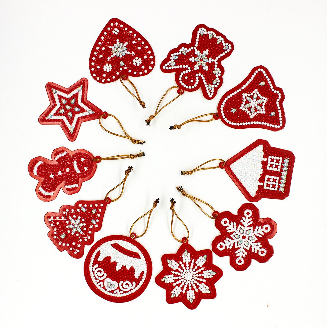DIY diamond painting handmade diamond paper card hanging decoration with gold wire rope Christmas decoration pendant