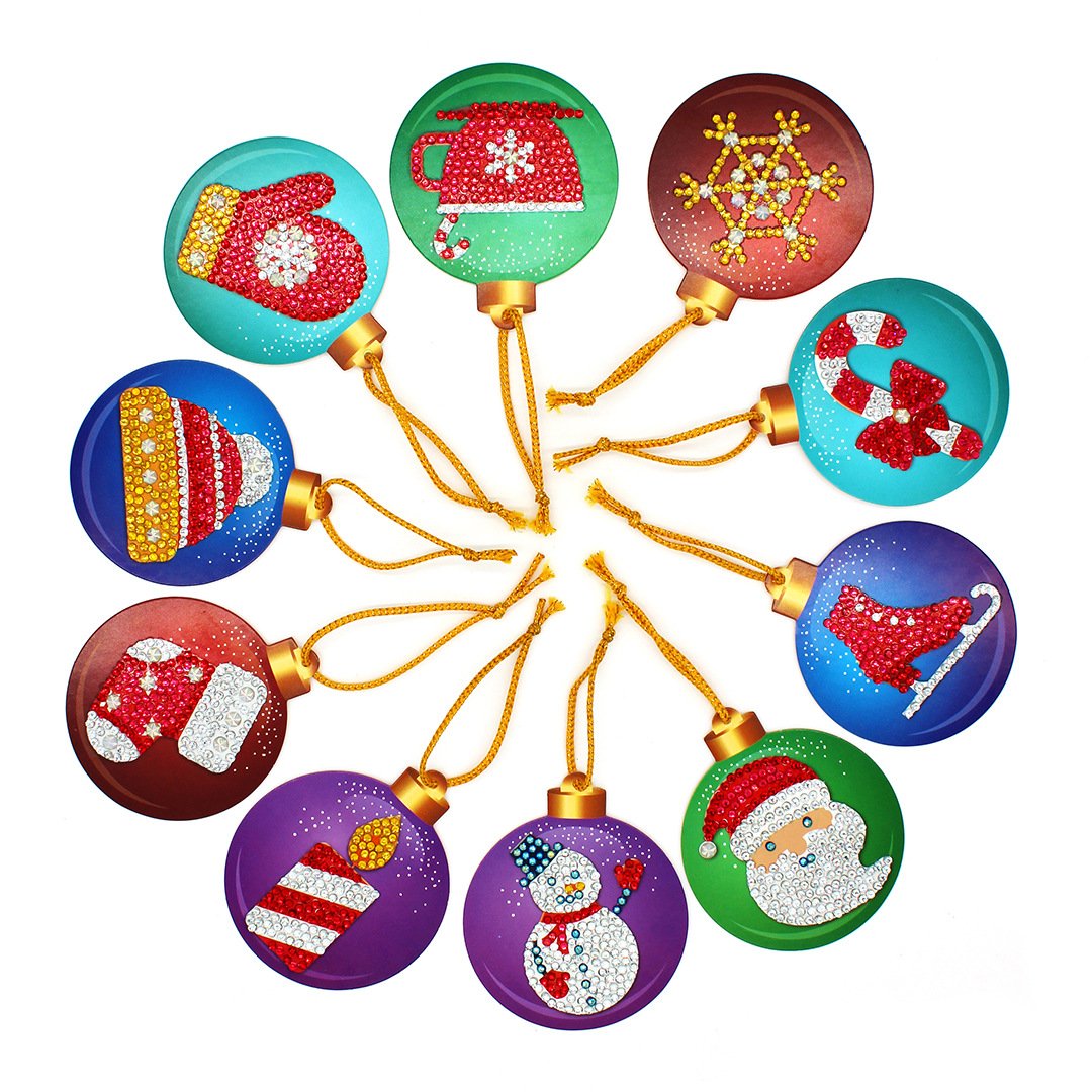 DIY diamond painting handmade diamond paper card hanging decoration with gold wire rope Christmas decoration pendant