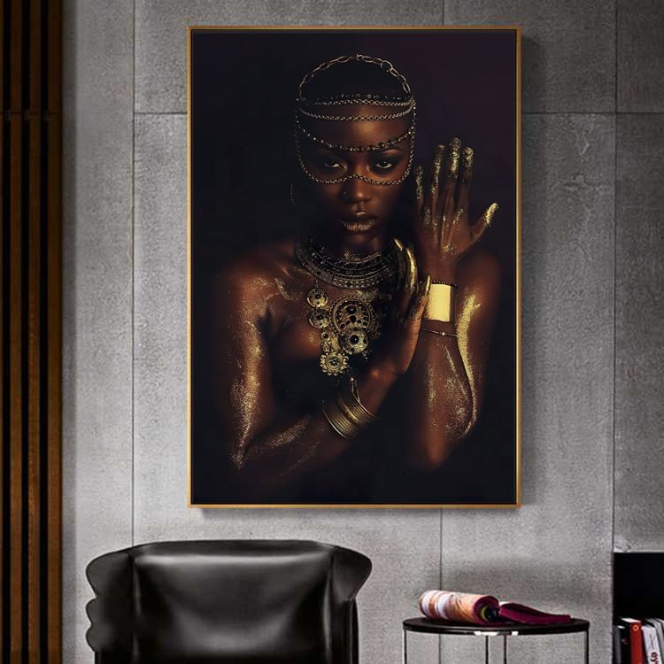 Nordic black girl paintings home decor aluminum abstract 5D diamonds crystal porcelain wall art wall decor nude paintings