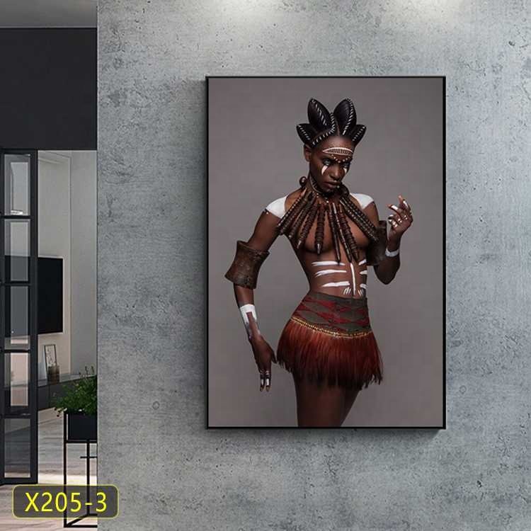 Nordic black girl paintings home decor aluminum abstract 5D diamonds crystal porcelain wall art wall decor nude paintings