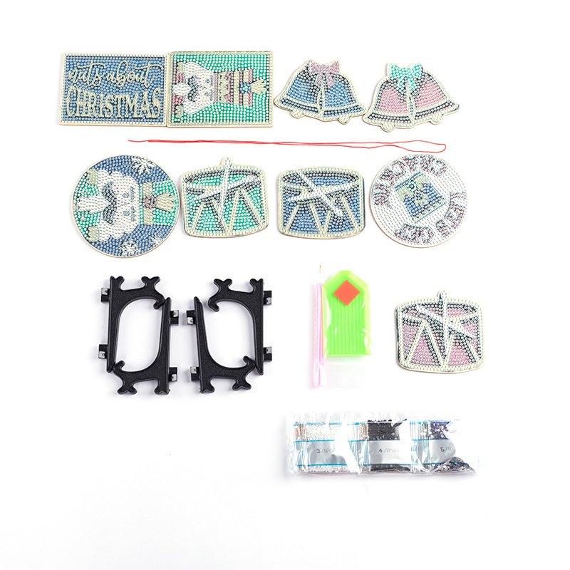 Christmas Decorations Acrylic Tray Ornaments Wholesale Hot Selling Diy Diamond Painting Kits Children's Toys