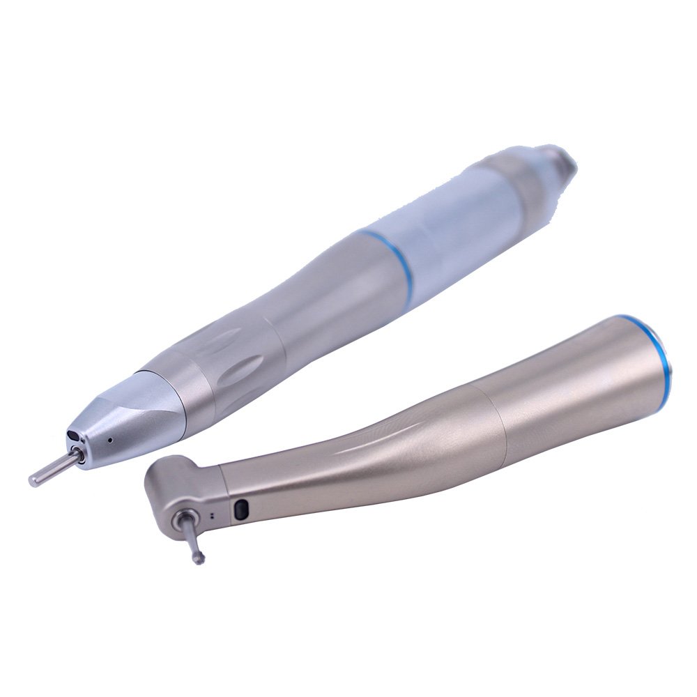 Dental product electric micro motor kit low speed 1:1 contra angle handpiece set with fiber optic led 6 holes air motor