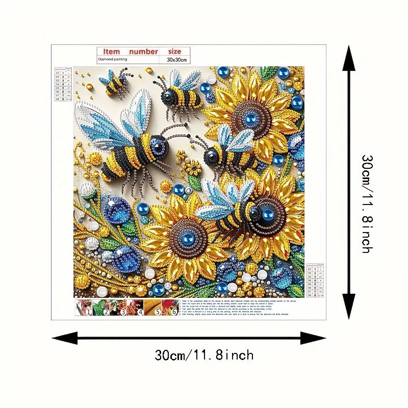 1PC 5D Acrylic Flower Diamond Painting Kit Home Decor DIY Bee Special Shape Diamond Paintings