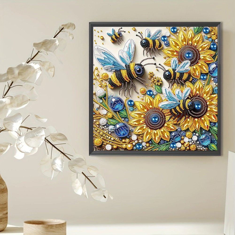 1PC 5D Acrylic Flower Diamond Painting Kit Home Decor DIY Bee Special Shape Diamond Paintings