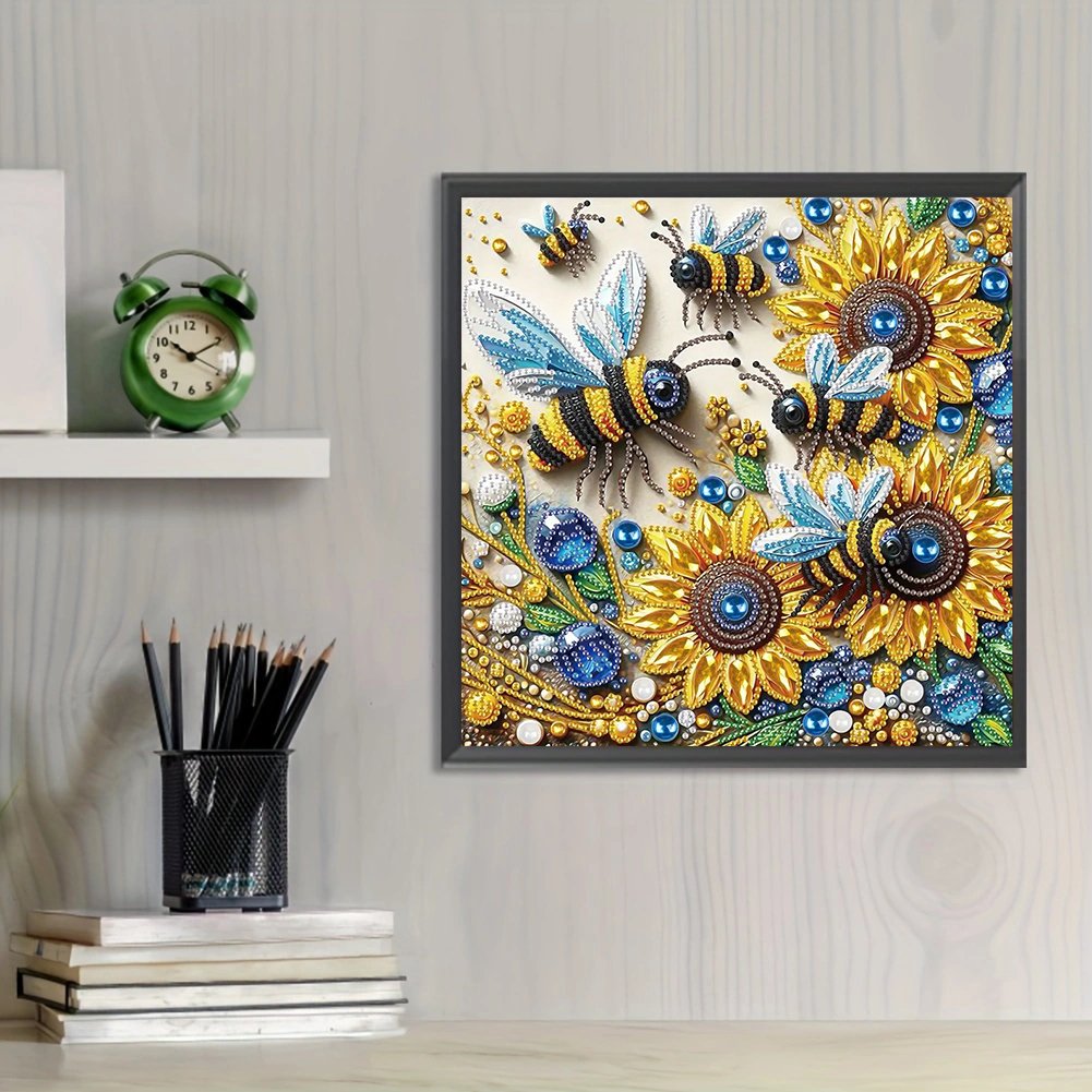1PC 5D Acrylic Flower Diamond Painting Kit Home Decor DIY Bee Special Shape Diamond Paintings