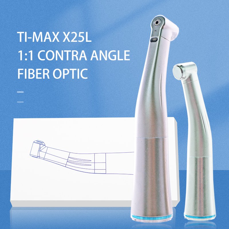 Foshan Best Seller Ti-Max X25L Low Speed LED Fiber Optic Contrangle Dental Handpiece Blue Ring 1: 1 Electric Direct Drive