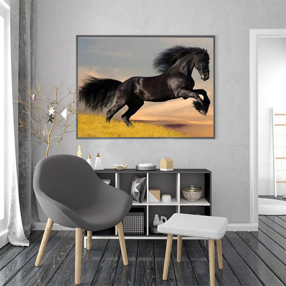 Fine Horse Diamond Painting Full Diamond Art 5d Decoration Handmade Small Cross Embroidery Crystal Horse Painting Art