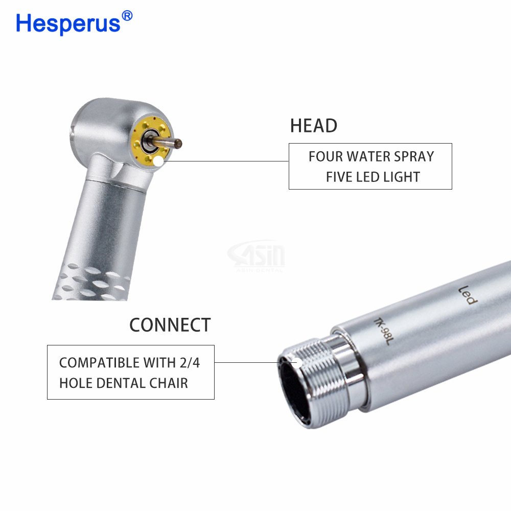 Dental Low Speed Turbine Internal Water Spray Dental Handpiece 2/4 Holes Air Motor/Contra Angle/Straight Handpiece