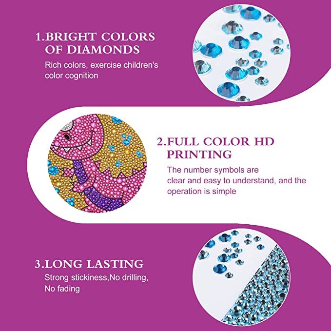 5D Diamond Painting Kit for Kids Full Drill Painting by Number Kits Wooden Frame Diamond Painting for Kids Christmas decoration