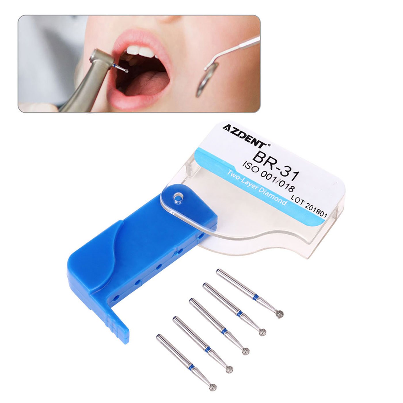 Dental Diamond Bur Two Layer diamond for High Speed Handpiece