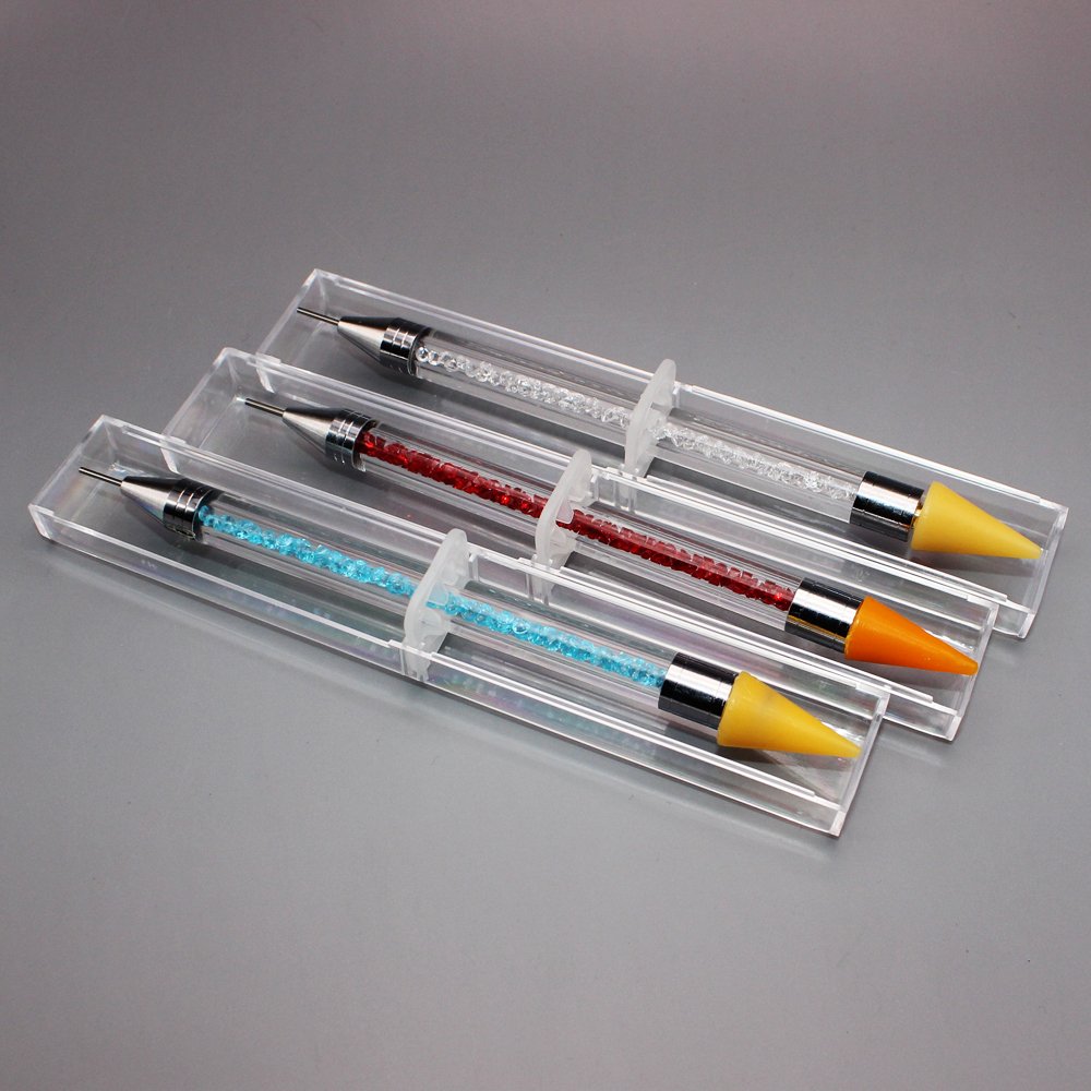 12 Colors Crystal Point Drill Pen for 5d Diamond Painting Embroidery Pen Wax and Needle Heads Diy Nail Art Practical Tool Pen