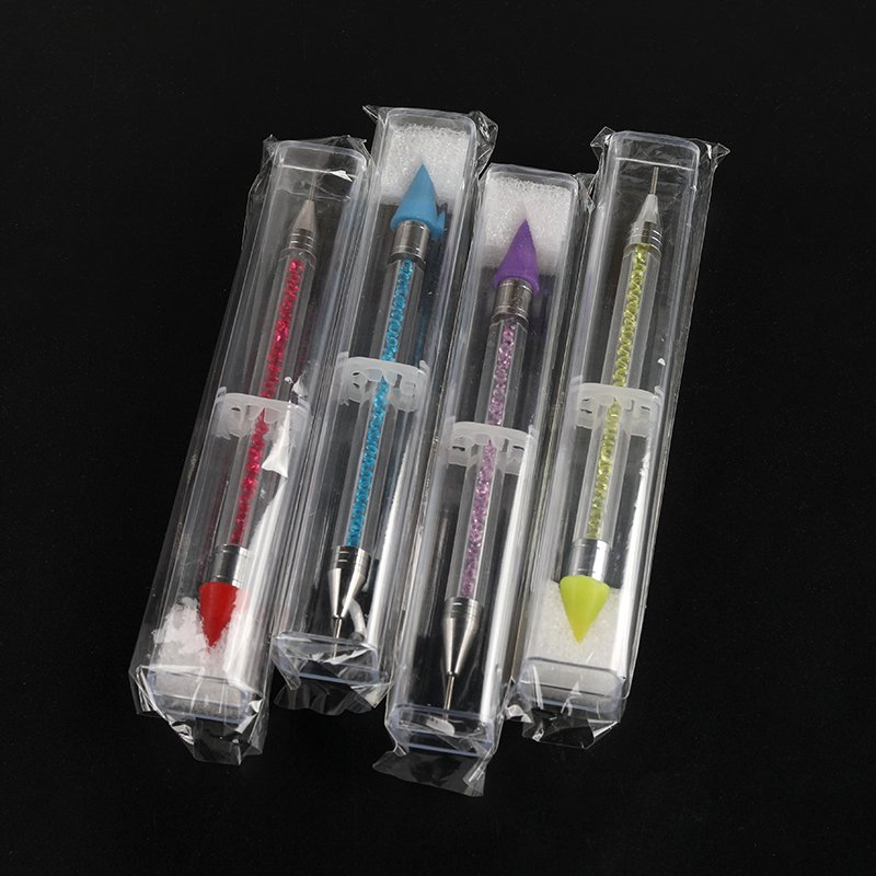 12 Colors Crystal Point Drill Pen for 5d Diamond Painting Embroidery Pen Wax and Needle Heads Diy Nail Art Practical Tool Pen