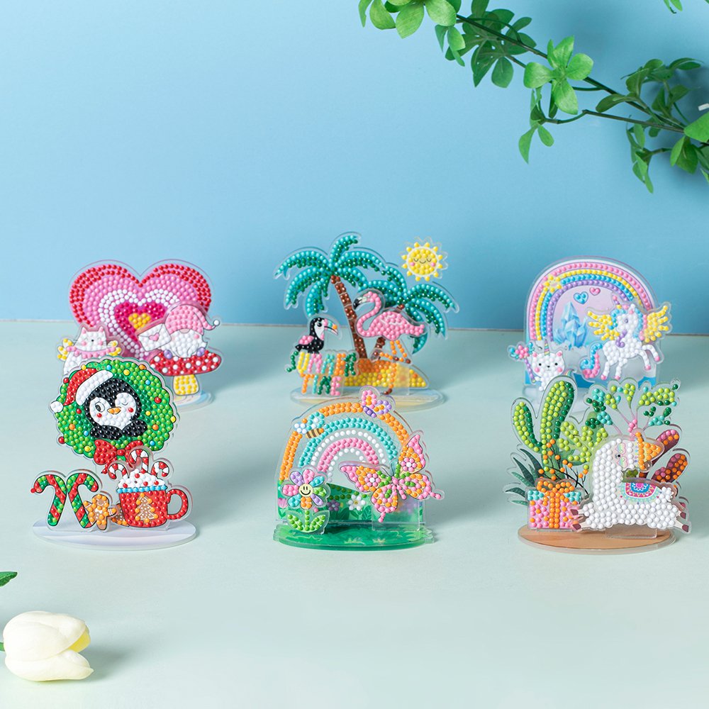 New Cartoon DIY Handmade 3D Acrylic Ornaments Printed Diamond Painting Children Animal Portrait Desktop Decoration Drill