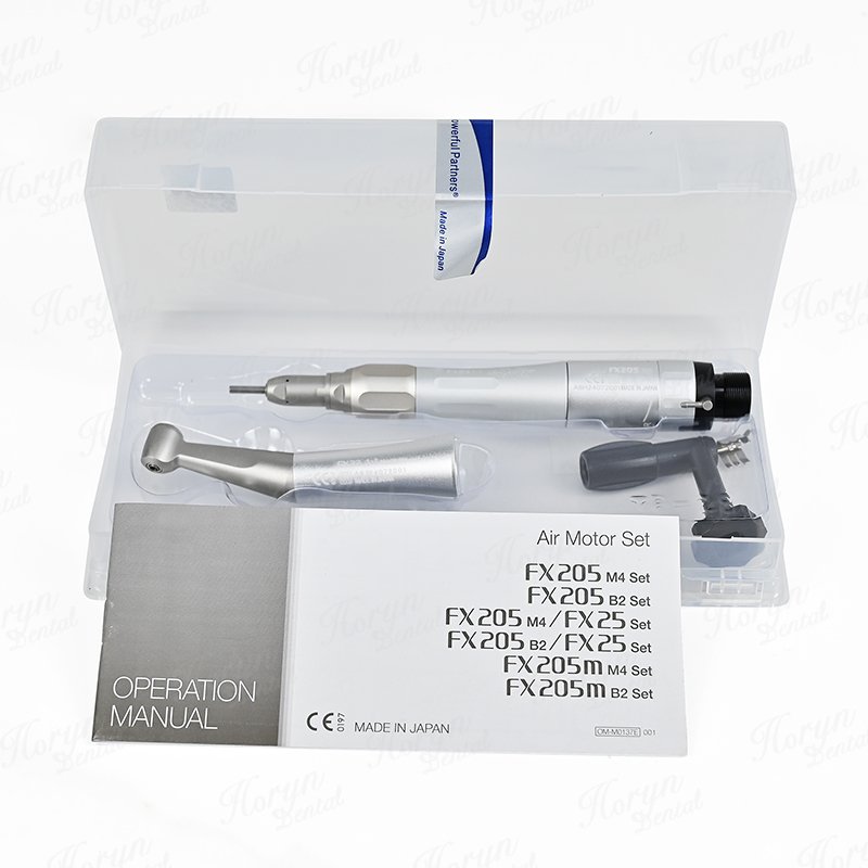 Horyn Dental FX Low Speed Handpiece 2/4Holes Air Motor Kits 1:1 Contra Angle Straight Handpiece for 2.35mm Burs