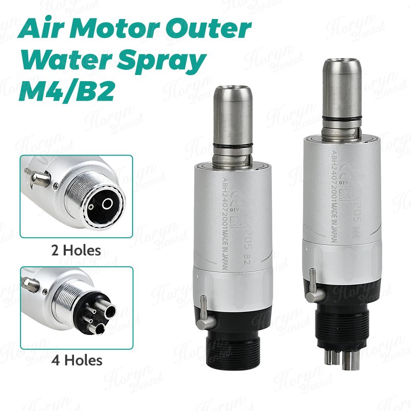 Horyn Dental FX Low Speed Handpiece 2/4Holes Air Motor Kits 1:1 Contra Angle Straight Handpiece for 2.35mm Burs