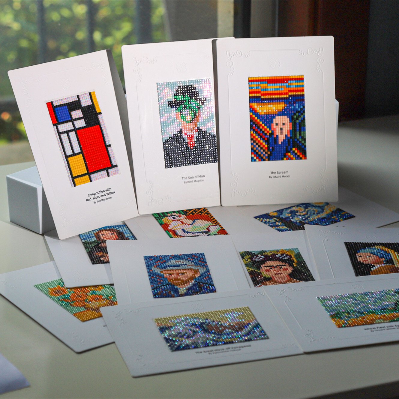 R-Mini01 12pcs World Famous Paintings Canvas Picture Wall Art Printing Custom Mini Diamond Painting Kit