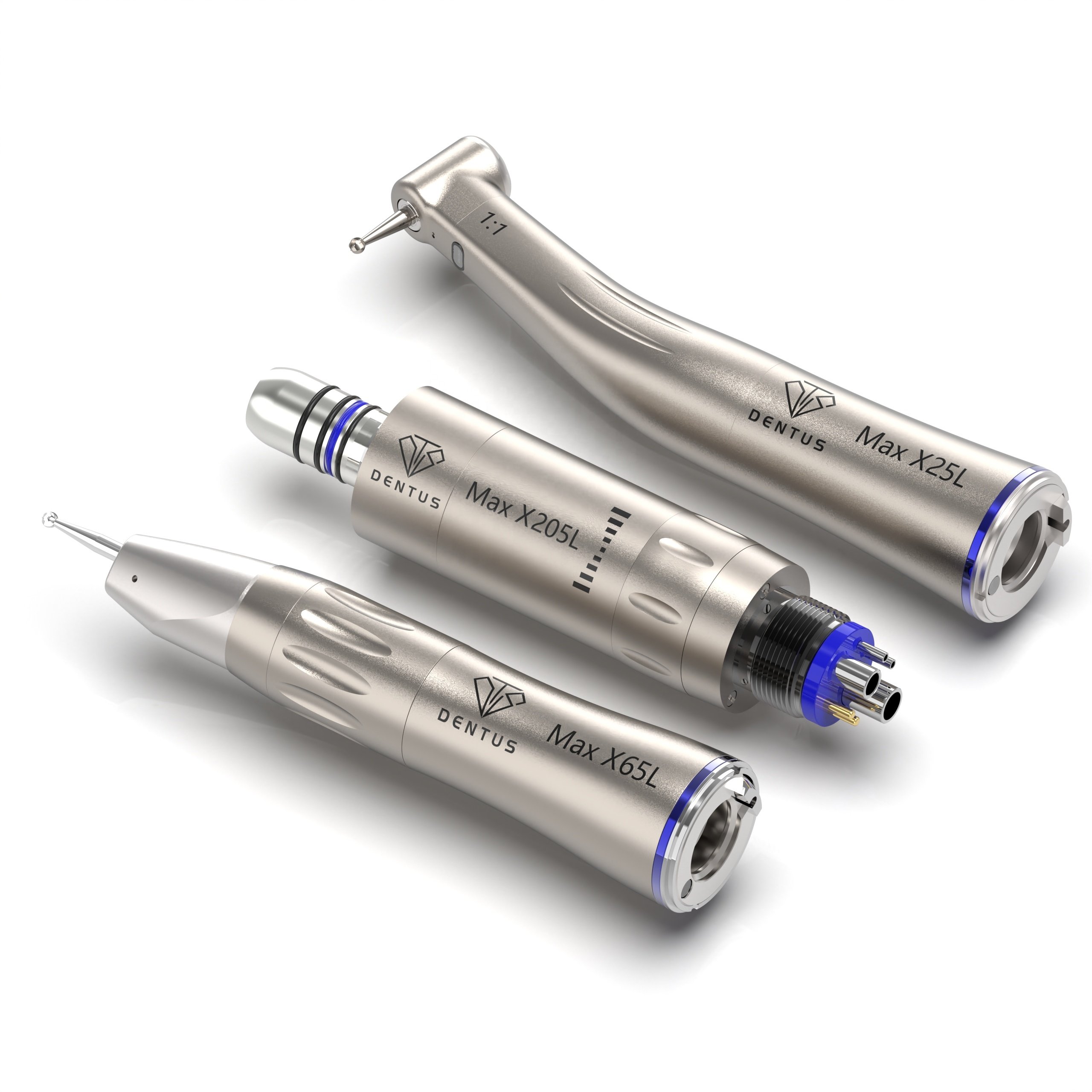 Air Motor X205L-M6-K LED 2/4/6 Hole Kit with 1:1 Straight Internal Water Spray Contra Angle Dental Handpiece