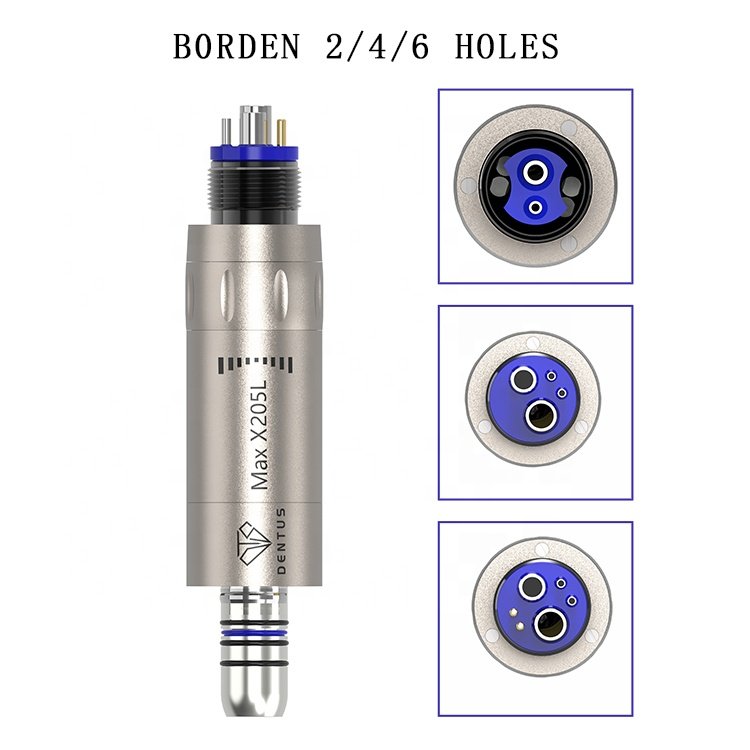 Air Motor X205L-M6-K LED 2/4/6 Hole Kit with 1:1 Straight Internal Water Spray Contra Angle Dental Handpiece
