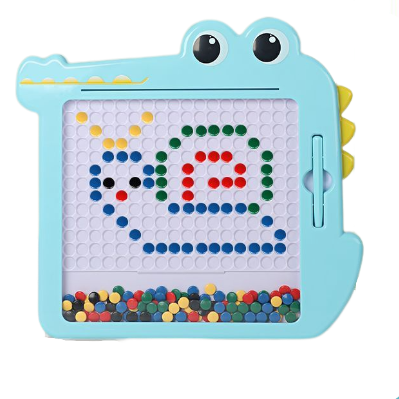 DIY Dinosaur Colors Beads Puzzle Game Learning Painting Toys Montessori Kids Magnetic Drawing Board with Magnetic Pen