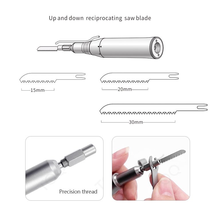 Dental handpiece implant Reciprocating surgical saw handpiece