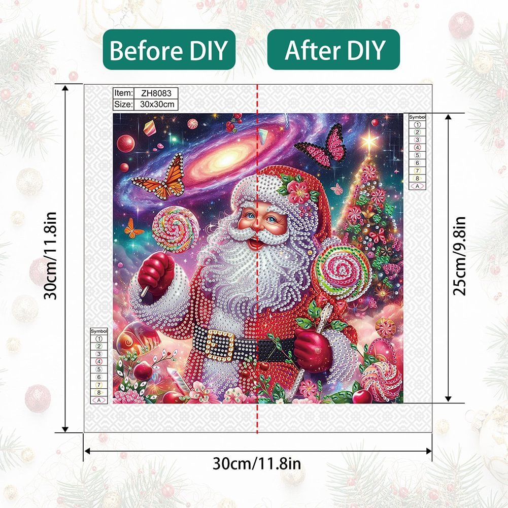 Wholesale 30x30cm Special Shaped 5D Acrylic Diamond Painting DIY Santa Claus Christmas Decor Diamond Painting