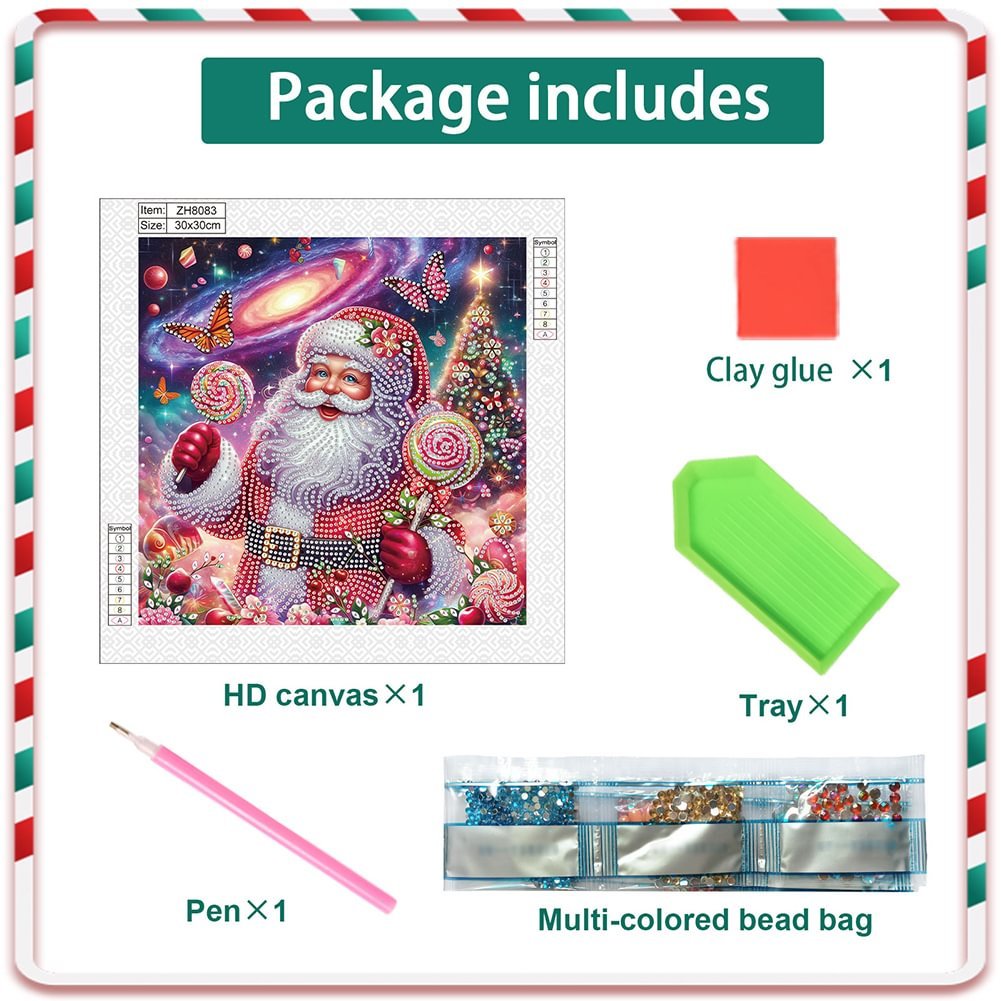 Wholesale 30x30cm Special Shaped 5D Acrylic Diamond Painting DIY Santa Claus Christmas Decor Diamond Painting