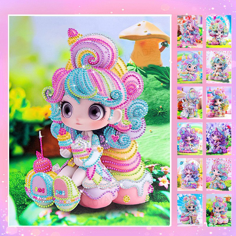 Diamond Painting Kit for Kids DIY Princess 5D Diamond Painting Set with Wooden Frame