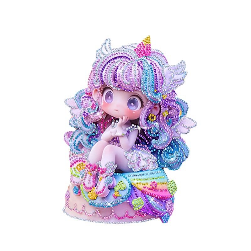 Diamond Painting Kit for Kids DIY Princess 5D Diamond Painting Set with Wooden Frame