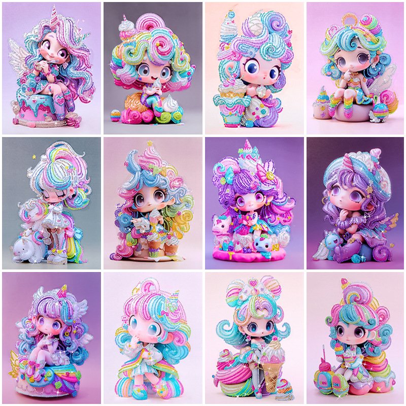 Diamond Painting For Kids Diy Creative Diamond Art Handicrafts Mosaic Embroidery Lovely Girl
