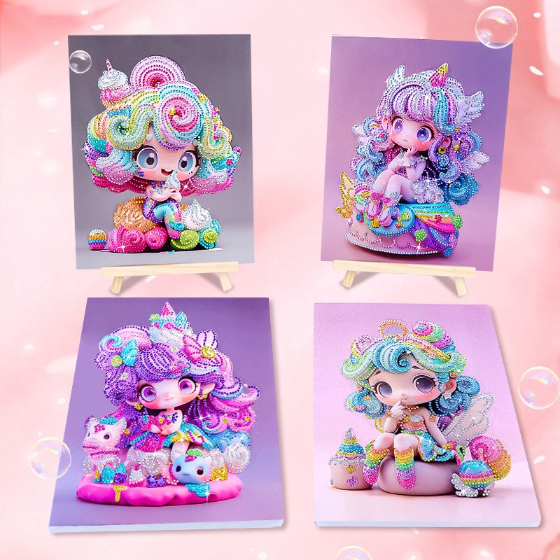Diamond Painting For Kids Diy Creative Diamond Art Handicrafts Mosaic Embroidery Lovely Girl